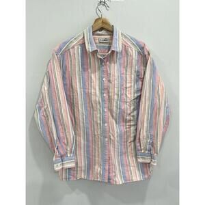 Vintage Womens LL Bean Button Up Shirt striped multicolor